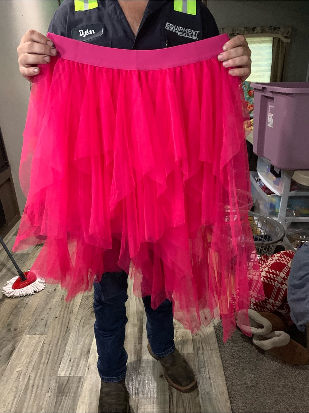 Bright Hot Pink Layered Tulle Skirt for Women - Unbranded